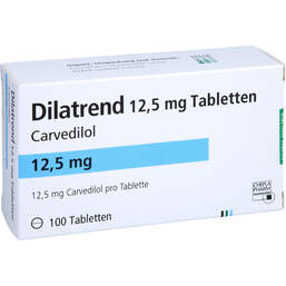 Abbildung: Dilatrend 12,5 mg Tabletten 100 St, Tabletten PZN 18009496