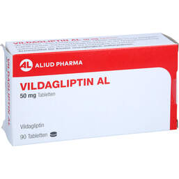 Abbildung: Vildagliptin AL 50 mg Tabletten 90 St, Tabletten PZN 18017018