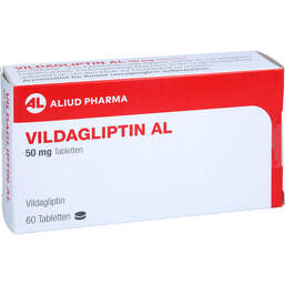 Abbildung: Vildagliptin AL 50 mg Tabletten 60 St, Tabletten PZN 18017030