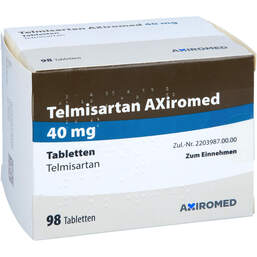 Abbildung: Telmisartan Axiromed 40 mg Tabletten 98 St, Tabletten PZN 18018093