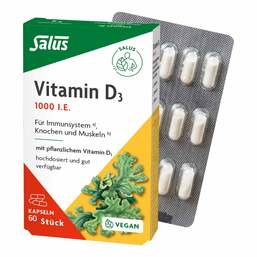 Abbildung: Vitamin D3 1000 I.E.vegan Kapseln Salus 60 St, Kapseln PZN 18018940