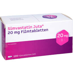 Abbildung: Simvastatin Juta 20 mg Filmtabletten 100 St, Filmtabletten PZN 18029607