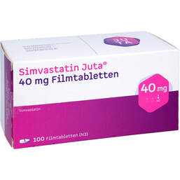 Abbildung: Simvastatin Juta 40 mg Filmtabletten 100 St, Filmtabletten PZN 18029665