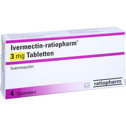 Abbildung: Ivermectin-ratiopharm 3 mg Tabletten 4 St, Tabletten PZN 18030208