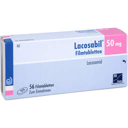 Abbildung: Lacosabil 50 mg Filmtabletten 56 St, Filmtabletten PZN 18032207