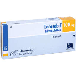 Abbildung: Lacosabil 100 mg Filmtabletten 14 St, Filmtabletten PZN 18032236