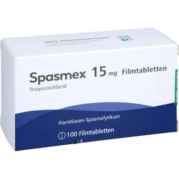 Abbildung: Spasmex 15 mg Filmtabletten 100 St, Filmtabletten PZN 18032874