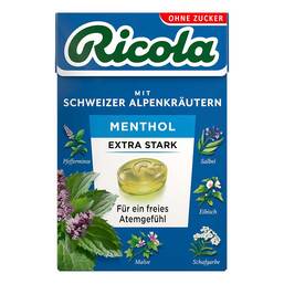 Abbildung: Ricola ohne Zucker Box Menthol extra stark Bonbons 50 g, Bonbons PZN 18043493