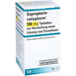 Abbildung: Sapropterin-ratiopharm 100 mg Tabletten Her.Lösung zum Einnehmen  120 St, Tablette zur Herstellung einer Lösung zum Einnehmen PZN 18045003
