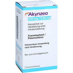 Abbildung: Akynzeo 235 mg / 0,25 mg Konzentrat zur Herstellung einer Infusionslösung  1 St, Infusionslösungskonzentrat PZN 18045859