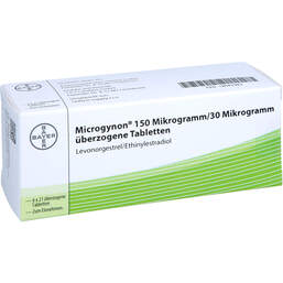 Abbildung: Microgynon 150 µg / 30 µg überzogene Tabletten 6X21 St, Überzogene Tabletten PZN 18045983