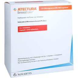 Abbildung: Atectura Breezhaler 125µg / 260µg Hartk.mit Pulver zur Inh. 3X30 St, Hartkapseln mit Pulver zur Inhalation PZN 18047025