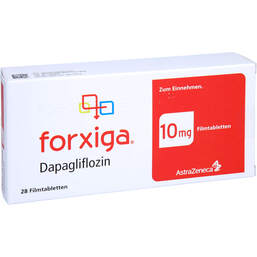 Abbildung: Forxiga 10 mg Filmtabletten 28 St, Filmtabletten PZN 18049314