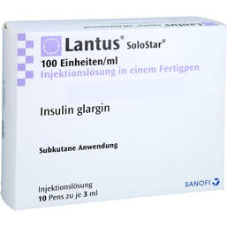 Abbildung: Lantus 100 E / ml Solostar Injektionslösung in einem Fertigpen 10X3 ml, Injektionslösung PZN 18053729