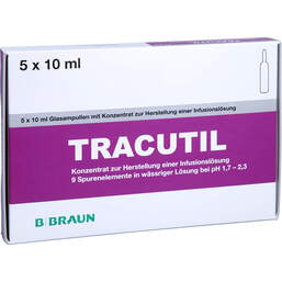 Abbildung: Tracutil Konzentrat zur Herstellung einer Infusionslösung 5X10 ml, Infusionslösungskonzentrat PZN 18055674