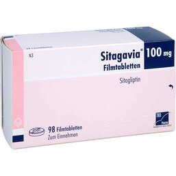 Abbildung: Sitagavia 100 mg Filmtabletten 98 St, Filmtabletten PZN 18060899