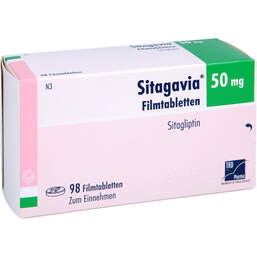 Abbildung: Sitagavia 50 mg Filmtabletten 98 St, Filmtabletten PZN 18060994