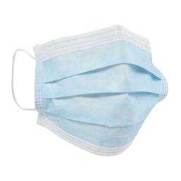 Abbildung: OP-Maske Mundschutz 3lagig mit Gummi blau 50 St PZN 18062088