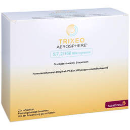 Abbildung: Trixeo Aerosphere 5 / 7,2 / 160µg Druckgasinh.120ED 3 St, Dosieraerosol PZN 18063194