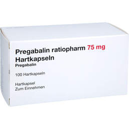Abbildung: Pregabalin ratiopharm 75 mg Hartkapseln 100 St, Hartkapseln PZN 18065460