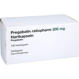 Abbildung: Pregabalin ratiopharm 200 mg Hartkapseln 100 St, Hartkapseln PZN 18065483
