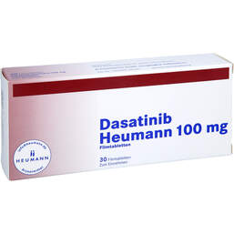 Abbildung: Dasatinib Heumann 100 mg Filmtabletten 30 St, Filmtabletten PZN 18066927