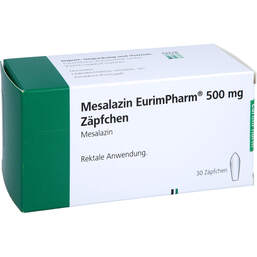 Abbildung: Mesalazin Eurimpharm 500 mg Zäpfchen 30 St, Suppositorien PZN 18070283
