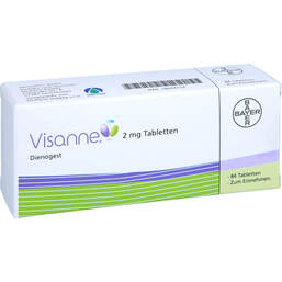 Abbildung: Visanne 2 mg Tabletten 84 St, Tabletten PZN 18074157