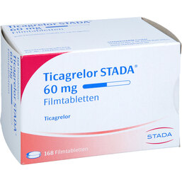 Abbildung: Ticagrelor STADA 60 mg Filmtabletten 168 St, Filmtabletten PZN 18075553