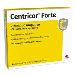 Abbildung: Centricor® Forte Vitamin C Ampullen 200 mg/ml Injektionslösung  5X5 ml, Injektionslösung PZN 18075671