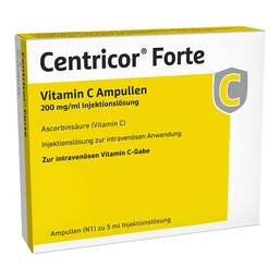 Abbildung: Centricor® Forte Vitamin C Ampullen 200 mg/ml Injektionslösung 50X5 ml, Injektionslösung PZN 18075688