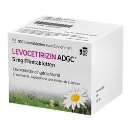 Abbildung: LEVOCETIRIZIN ADGC® 5 mg Filmtabletten 100 St, Filmtabletten PZN 18082955