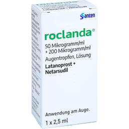 Abbildung: Roclanda 50 µg / ml + 200 µg / ml Augentropfen Lösung 1X2.5 ml, Augentropfen PZN 18083481