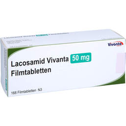 Abbildung: Lacosamid Vivanta 50 mg Filmtabletten 168 St, Filmtabletten PZN 18083920