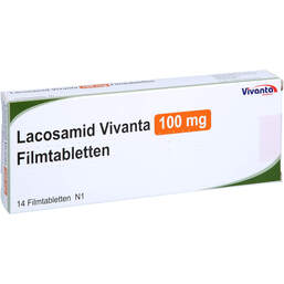 Abbildung: Lacosamid Vivanta 100 mg Filmtabletten 14 St, Filmtabletten PZN 18083937