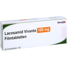 Abbildung: Lacosamid Vivanta 100 mg Filmtabletten 56 St, Filmtabletten PZN 18083943