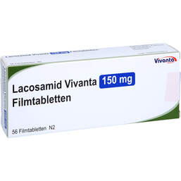 Abbildung: Lacosamid Vivanta 150 mg Filmtabletten 56 St, Filmtabletten PZN 18083995