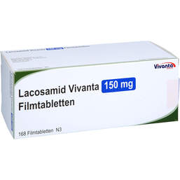 Abbildung: Lacosamid Vivanta 150 mg Filmtabletten 168 St, Filmtabletten PZN 18084003