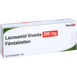 Abbildung: Lacosamid Vivanta 200 mg Filmtabletten 56 St, Filmtabletten PZN 18084026