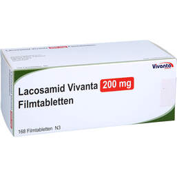 Abbildung: Lacosamid Vivanta 200 mg Filmtabletten 168 St, Filmtabletten PZN 18084032