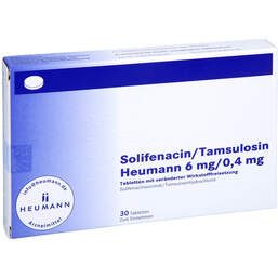 Abbildung: Solifenacin / Tamsulosin Heumann 6 mg / 0,4 mg Tvw 30 St, Tablette mit veränderter Wirkstofffreisetzung PZN 18084233