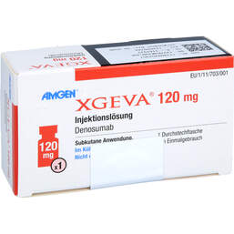 Abbildung: Xgeva 120 mg Injektionslösung i.e.Durchstechflasche  1 St, Injektionslösung PZN 18084523