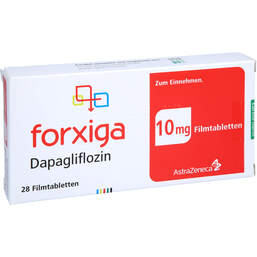 Abbildung: Forxiga 10 mg Filmtabletten 28 St, Filmtabletten PZN 18090392