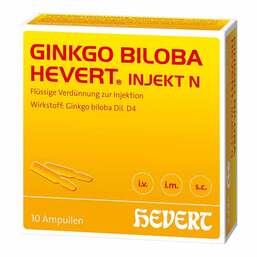 Abbildung: GINKGO BILOBA HEVERT® INJEKT N Ampullen 10X2 ml, Ampullen PZN 18092853