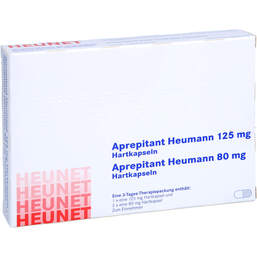 Abbildung: Aprepitant Heumann 125 mg / 80 mg Hartkapseln Heunet 3 St, Hartkapseln PZN 18093060