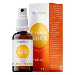 Abbildung: Vitamin D3 + K2 2000 I.E. 40 µg Mediakos Vital Spray 20 ml, Spray PZN 18096710