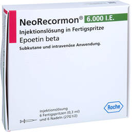 Abbildung: Neorecormon 6.000 I.E. Injektion -Lösung in einer Fertigspritze  6 St, Injektionslösung PZN 18097744