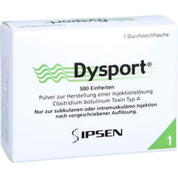 Abbildung: Dysport 500 Einheiten Pulver zur Herstellung einer Injektionslösung 1 St, Pulver zur Herstellung einer Injektionslösung PZN 18103261