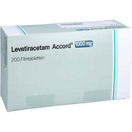 Abbildung: Levetiracetam Accord 1000 mg Filmtabletten 200 St, Filmtabletten PZN 18103947