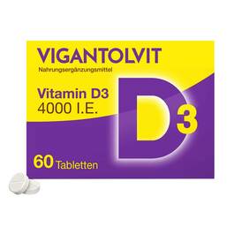 Abbildung: Vigantolvit 4.000 I.E.Vitamin D3 Tabletten 60 St, Tabletten PZN 18107141